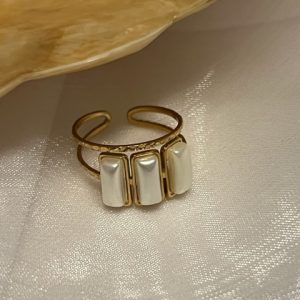 Pérolas Anel em aço