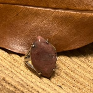 Rodonite Anel em aço