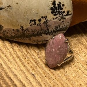 Rodonite Anel em aço