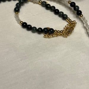 Jaspe Kambaba e Quartzo Cristal Colar