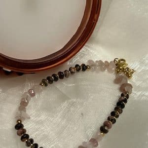 Rodonite e Quartzo Rosa Pulseira