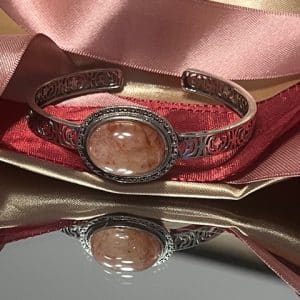 Quartzo Hematóide Pulseira Prata Indiana