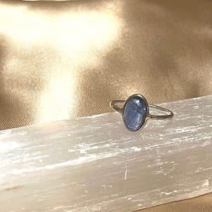 Cianite Azul Anel em prata