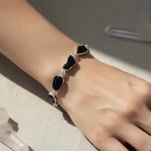 Shungite Pulseira em Prata