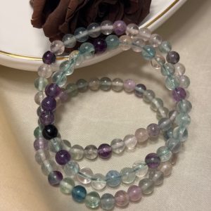Flourite Arco Íris Pulseira de 6mm