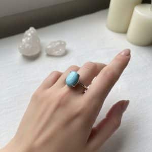 Larimar Anel Prata Indiana