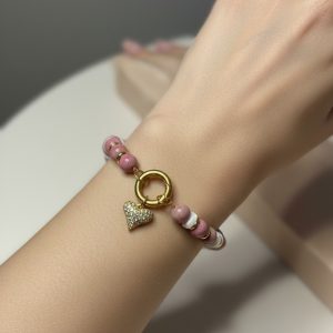 Rodonite e Madrepérola Pulseira